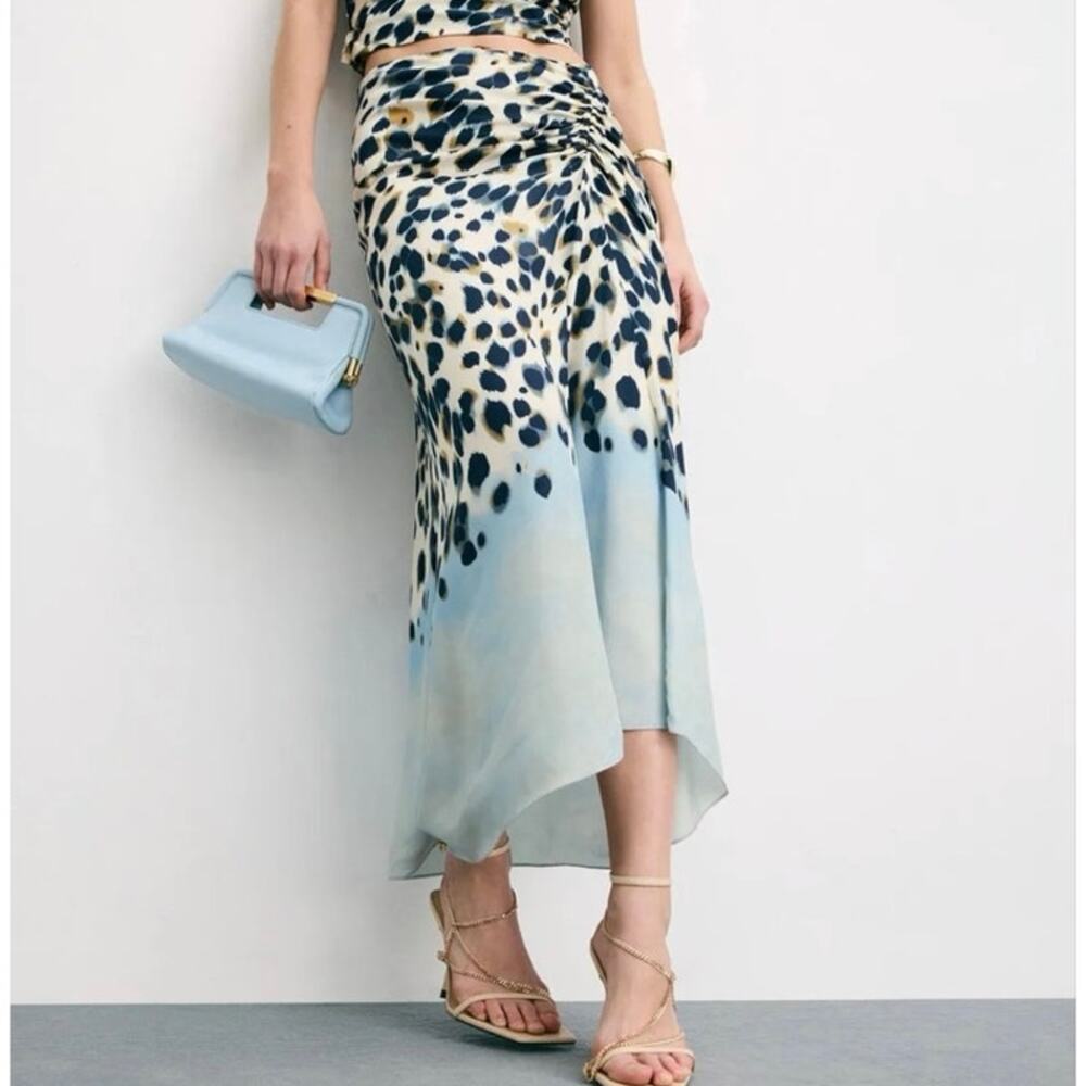 A.L.C. Grace blue animal print  Skirt Size 8